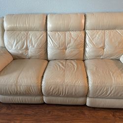 Leather sofa and recliner