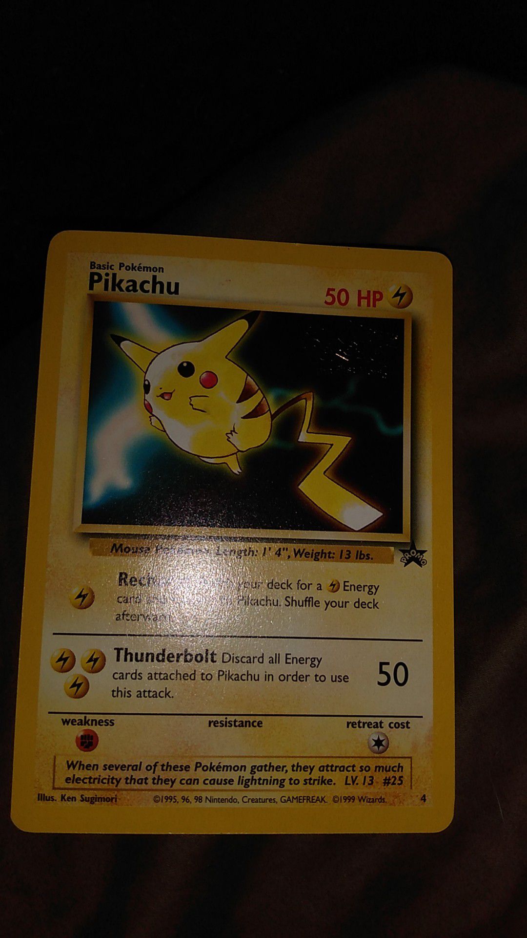 1999 Rare Pikachu PROMO Pokemon card