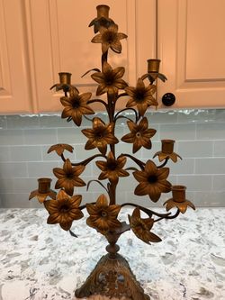 Victorian brass candle holder