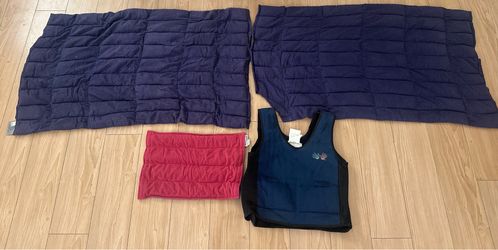 KIDS SENSORY ITEMS: WEIGHTED LAP PADS+WEIGHTED COMPRESSION VEST
