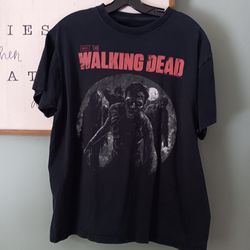 The Walking Dead AMC Circle Logo Black Graphic T-Shirt Size