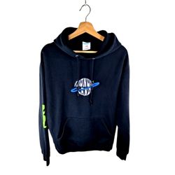 Hangover Black Alien Peace Embroidered Bonus Land Hoodie Psychedelic Spacecore