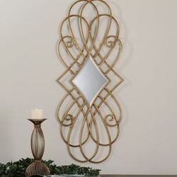 Uttermost 46x18.5" Lilou Decorative Gold Wall Mirror 07674 (Brand new)