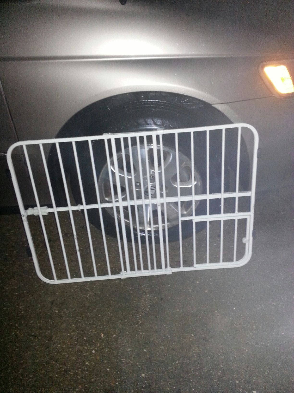 Metal safety gate with pet door