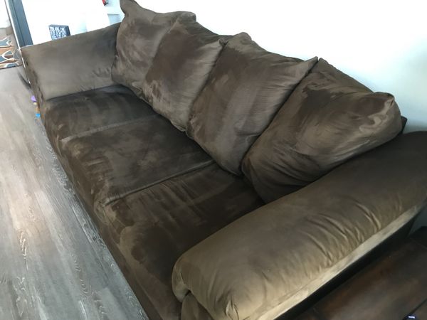 brown micros suede scotch guarded sofa for sale in dunedin fl offerup
