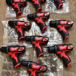 Milwaukee New Drill Driver M12 $50 Each One Tool Only 