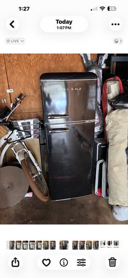Black Retro Fridge/Freezer
