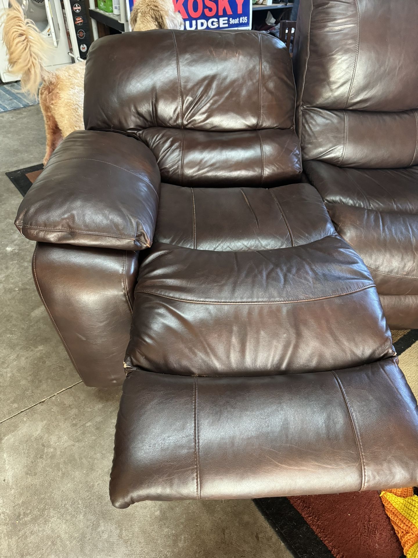 Reclining Brown Leather Sofa for Sale in Irvine, CA OfferUp