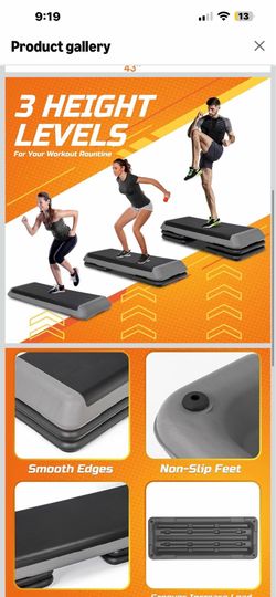 ZENY 43'' Exercise Aerobic Step Platform, Adjustable Fitness Stepper with 4 Stackable Risers, Aerobics Stepper Workout Stepper for Home Gym Cardio Str