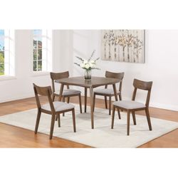 Brown Finish 5PC Dining Table 