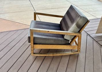 IKEA Outdoor Wood Frame Lounge Chair with Cushions