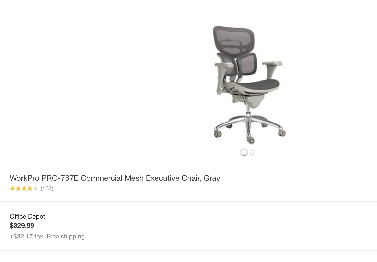 Workpro commercial mesh store back executive chair