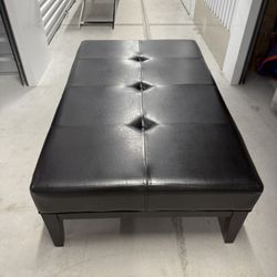 Black Faux Leather Bench