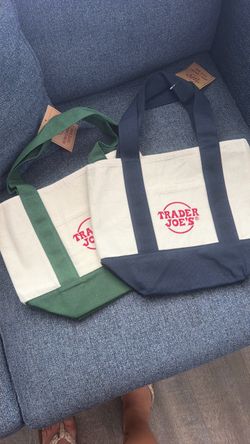 Trader Joe's Mini Canvas Tote Bags Set of 2