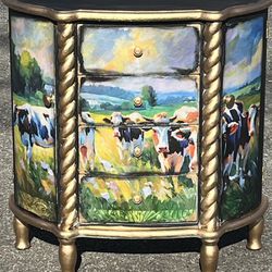 “Farmhouse Glam” Custom Refinished Accent Table