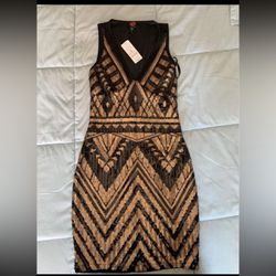 Copper and black sequins dress from 2B Bebe. New with tags size XS