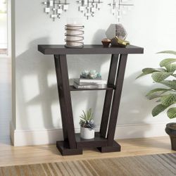 *NEW* Dark Brown Console Table with Two Shelves