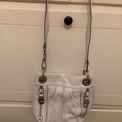 White Leather Crossbody Handbag
