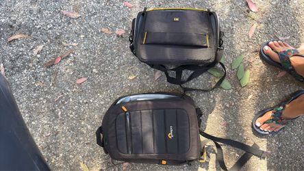 Mini backpack and camera bag combo