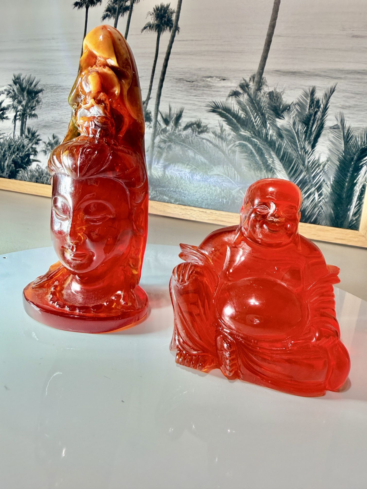 Cherry Amber Antique Buddhist Statues