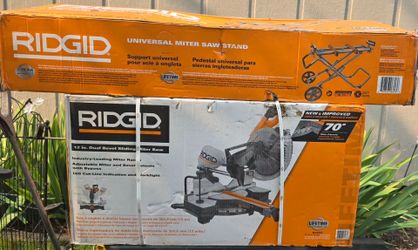 Rigid 12" Dual Bevel Miter Saw and Stand