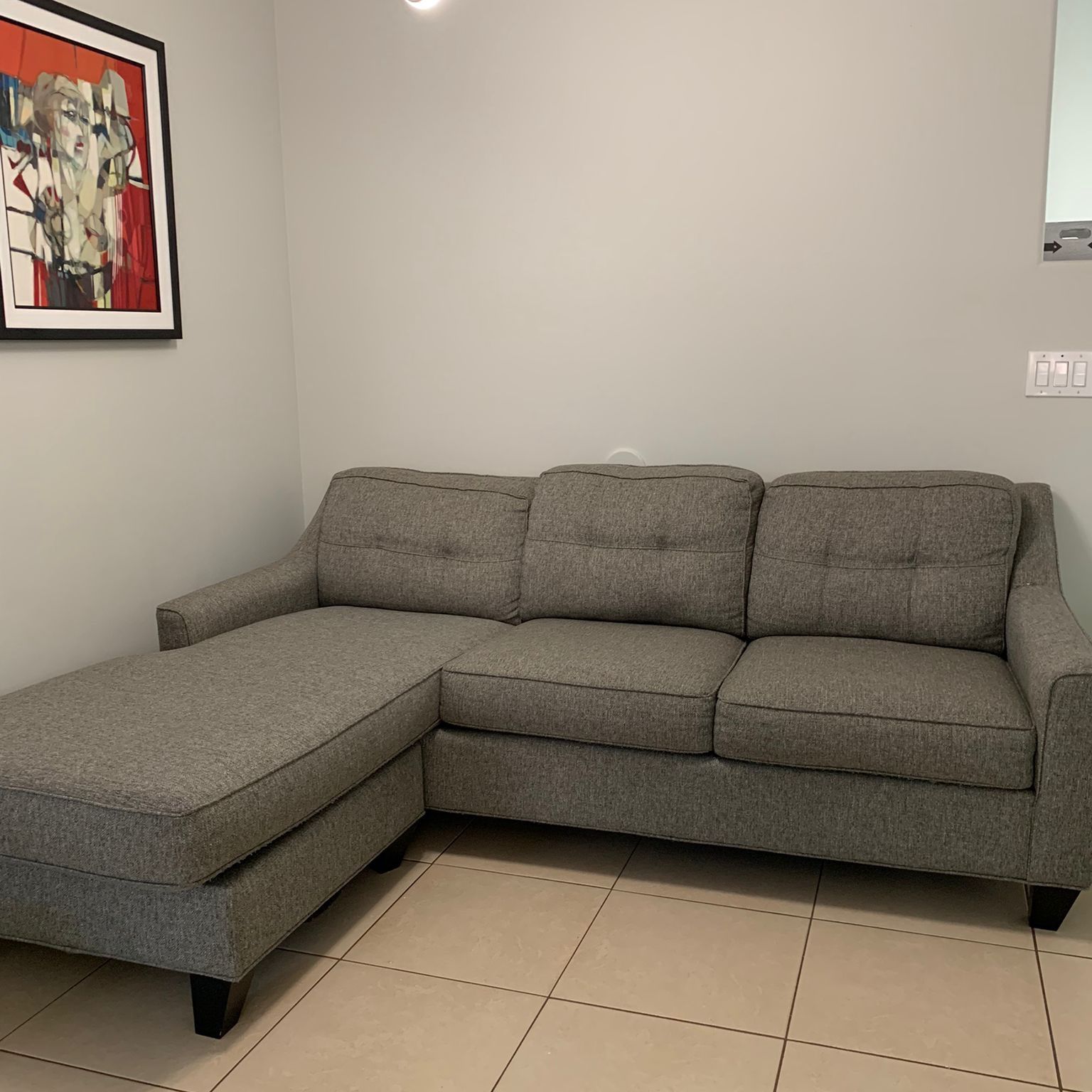 Cindy crawford home madison place gray textured 2 pc sale sleeper sectional