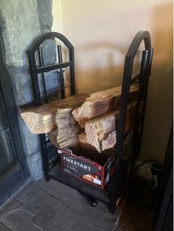 Wood stand and fire place tools