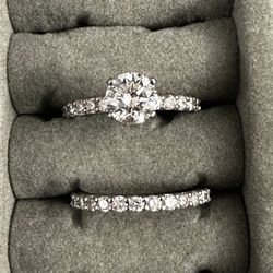 Round Diamond Ring Set - Platinum