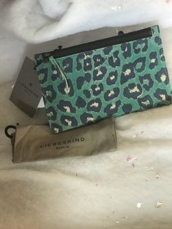 Liebeskind Blue Purple Neon Leo Suede Pouch Wallet