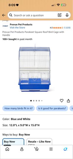 Blue semi used bird cage