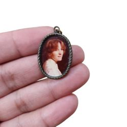 Vintage Bronze Toned Picture Pendant