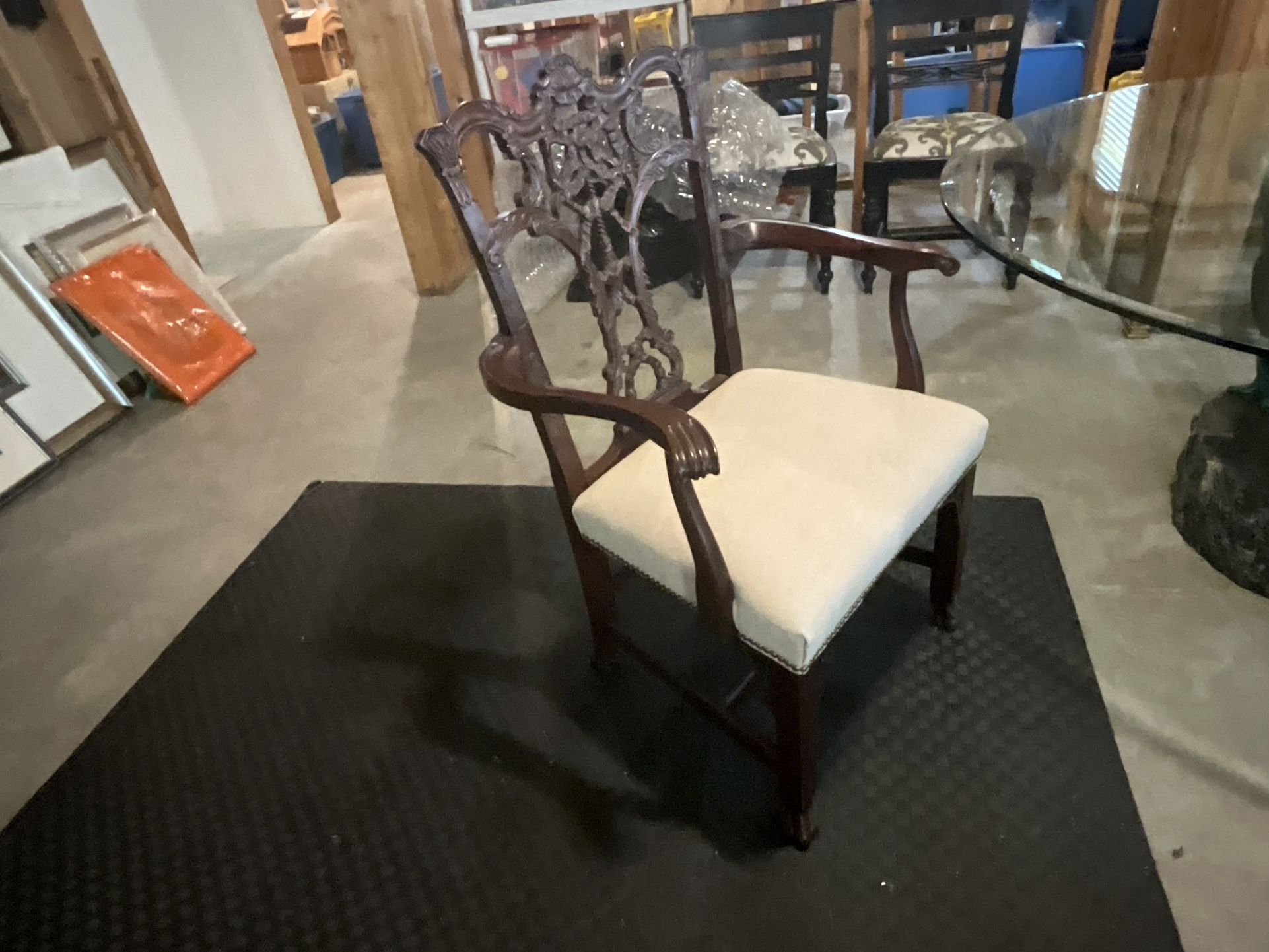 Pair Of Thomas O’Brien Hand-Carved English Style Chairs