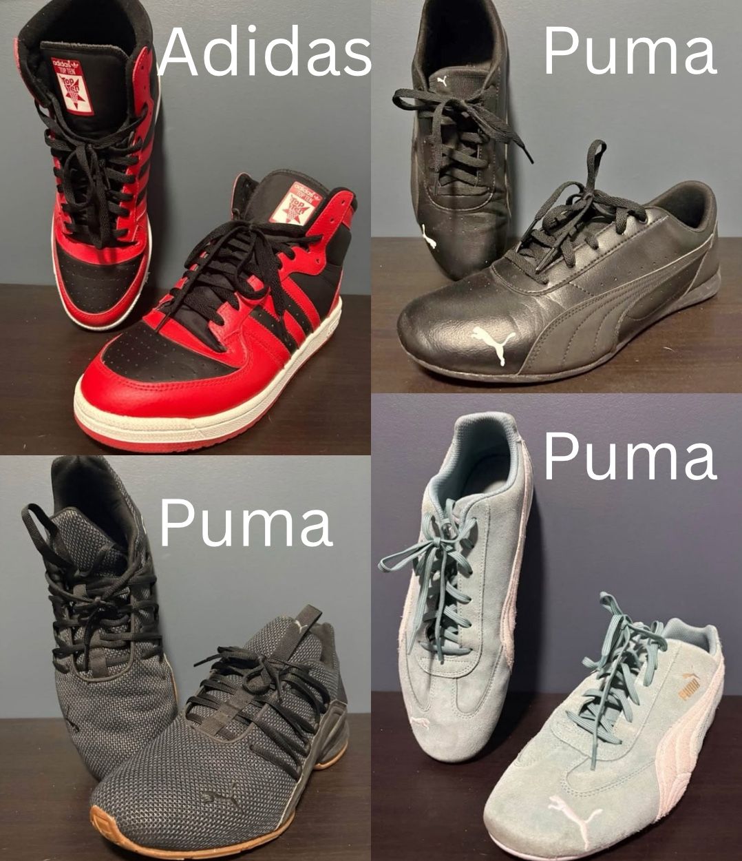 4 Pairs Of Shoes (Puma & Adidas): Men’s Size 13