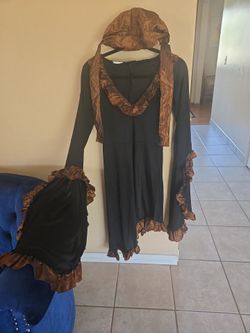 Haloween black dress with head scarf