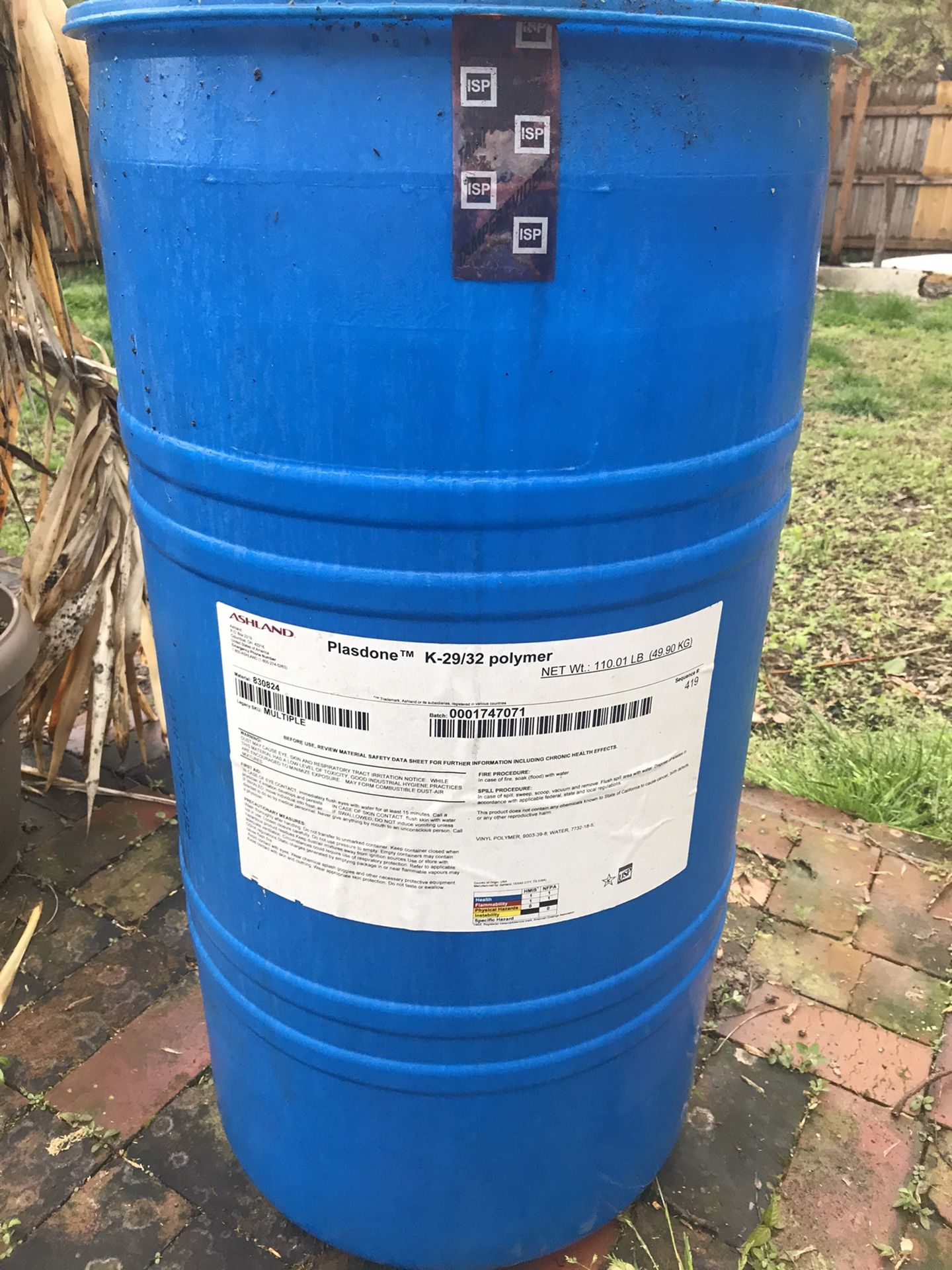 Plastic barrels clean not chemicals, they Just the web for food