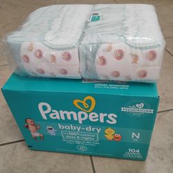 Pampers Newborn Diapers 155 Total