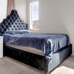 Velvet Queen Bed Frame