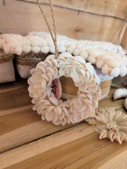 Seashell Heart Wreath with Rope Hanger