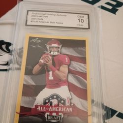 PGA 10 Gem Mint 2020 Leaf Gold All American Jalen Hurts Rookie Card 