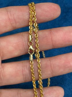14k  gold rope chain diamond cut