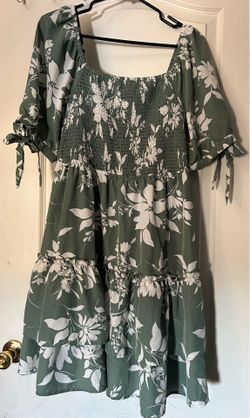 Floral green dress