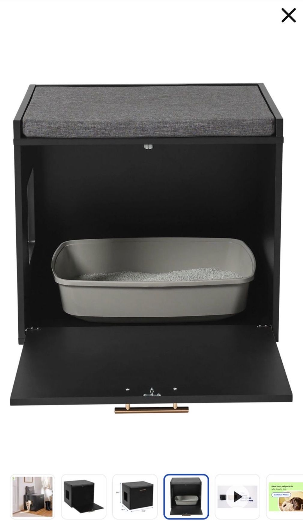Frisco Drop Down Door Bench Cat Litter Box Cover