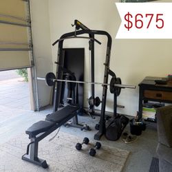 Nautilus Smith Weight Machine And Adjustable Bench + Weights