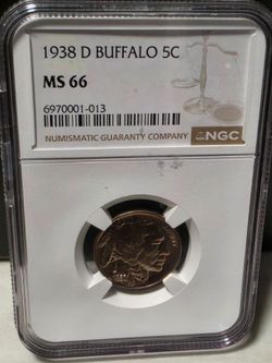 MS 66 1938 D Buffalo Nikel (toner)