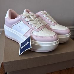 Pink And White Sneakers 