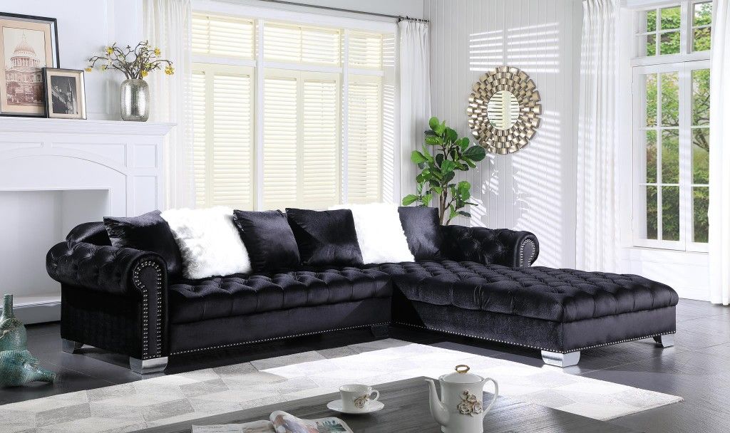 Black Sofa Black Sectional 122x90 Pay Later Thanksgiving Black Friday 