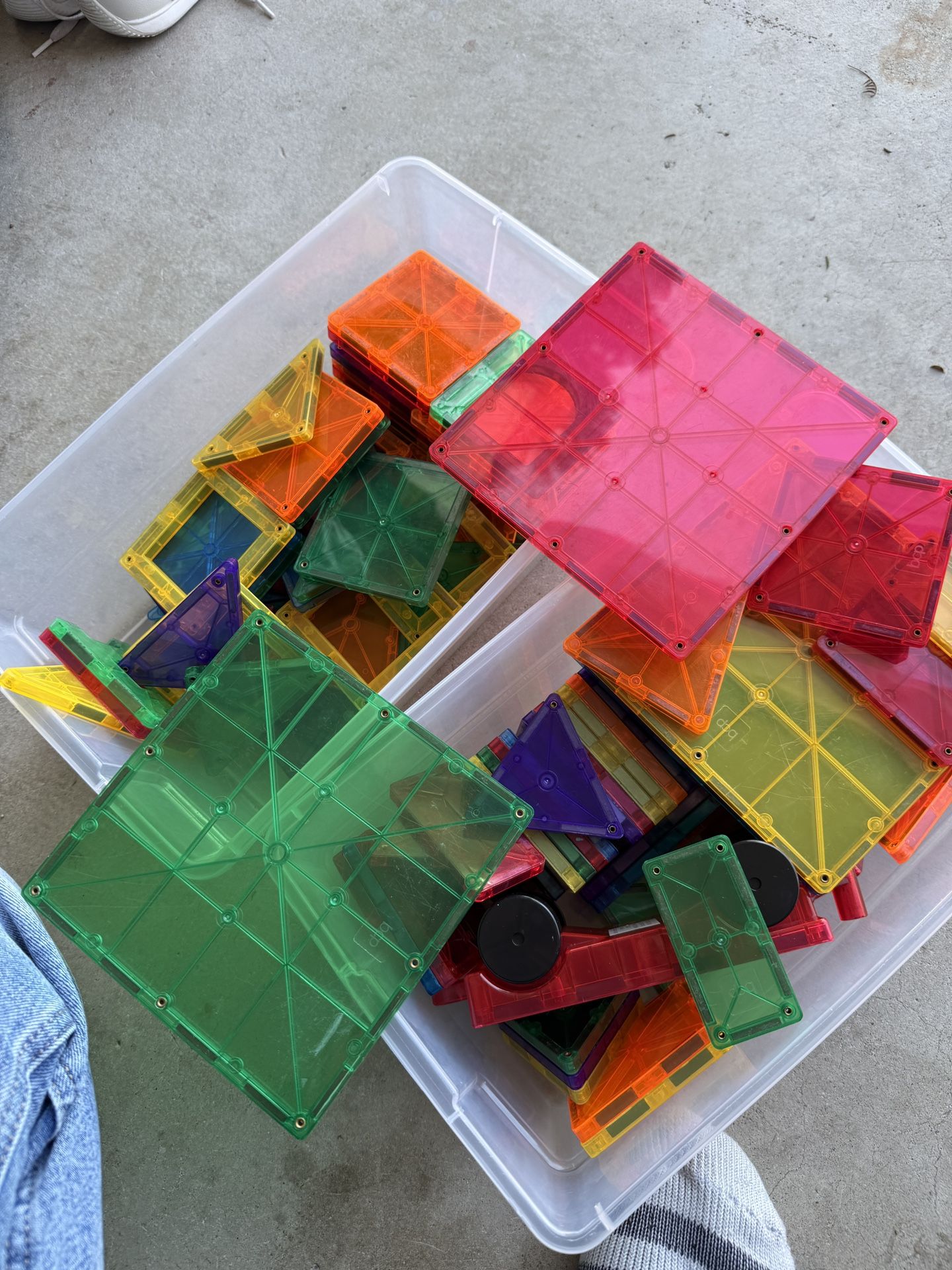 Stack Of Magna Tiles Kids Toy