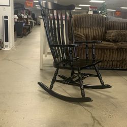Black Wooden Rocking Chair 