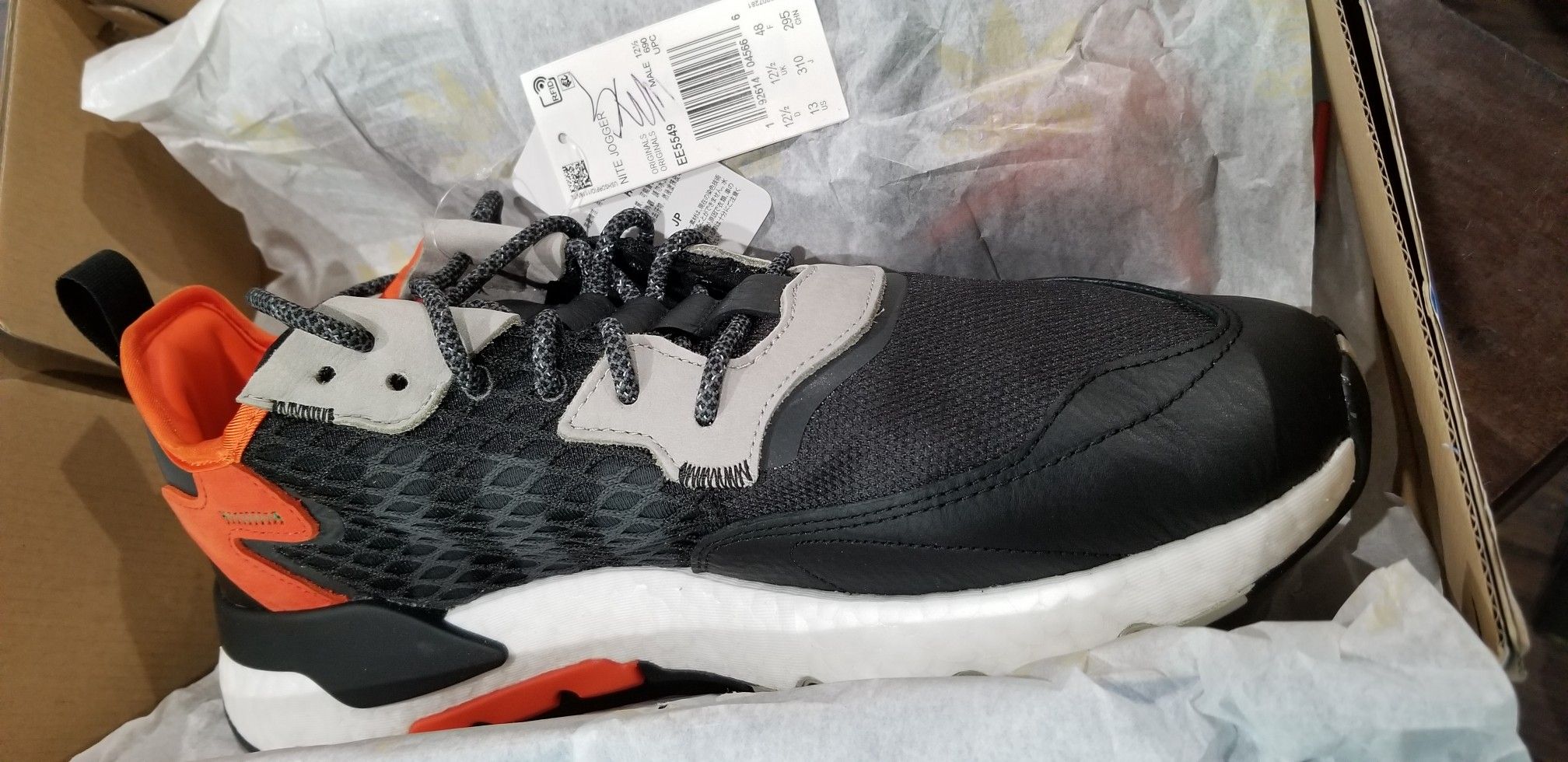 Adidas Nite Jogger Cordura Black Orange Size 13 EE5549