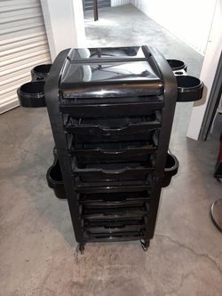 Minerva Elogy Mobile Stylist Color Cart in Black - Made in Italy